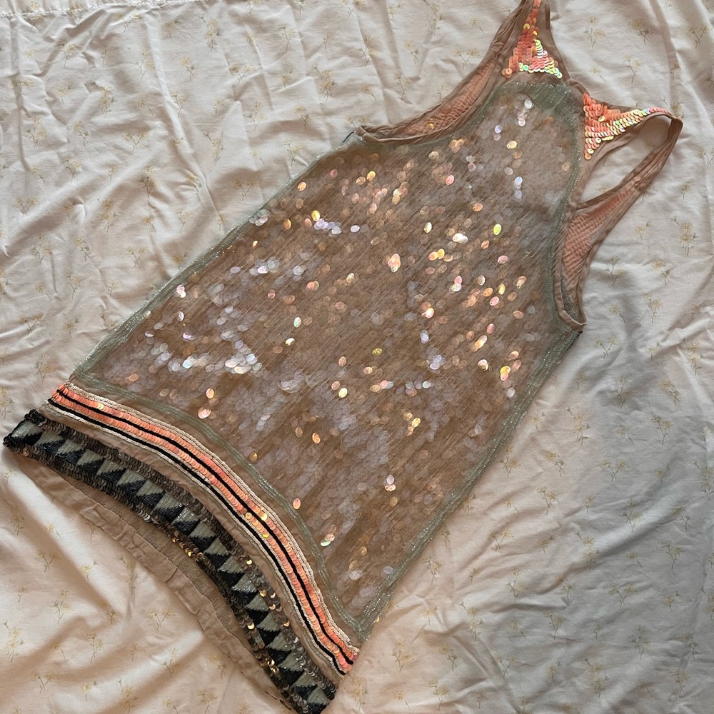 AllSaints Spitalfields Bohemian Sequin mini dress - Picture 7 of 9
